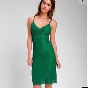Lulus Kelly green lace dress size large